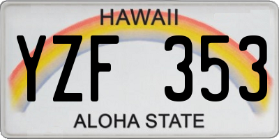 HI license plate YZF353