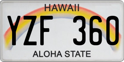 HI license plate YZF360