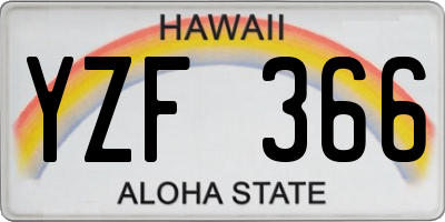 HI license plate YZF366
