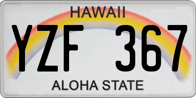 HI license plate YZF367