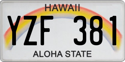 HI license plate YZF381