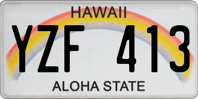 HI license plate YZF413