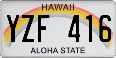 HI license plate YZF416