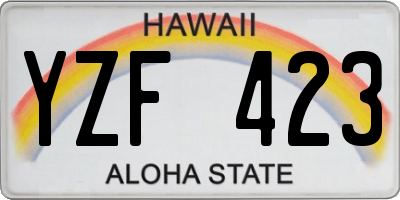 HI license plate YZF423