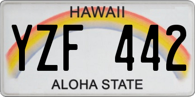 HI license plate YZF442