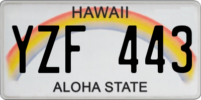 HI license plate YZF443