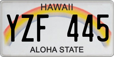 HI license plate YZF445