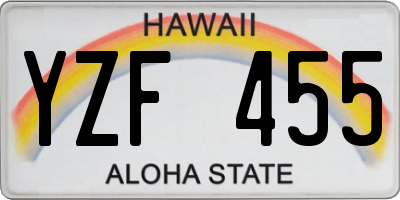 HI license plate YZF455