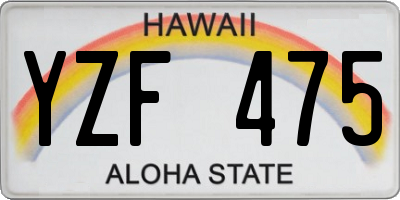 HI license plate YZF475
