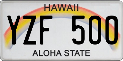 HI license plate YZF500
