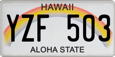 HI license plate YZF503