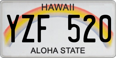HI license plate YZF520