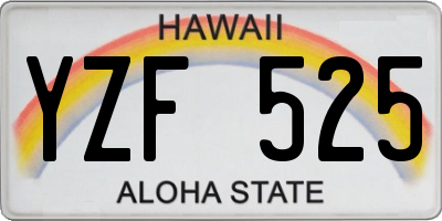 HI license plate YZF525