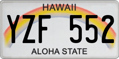 HI license plate YZF552