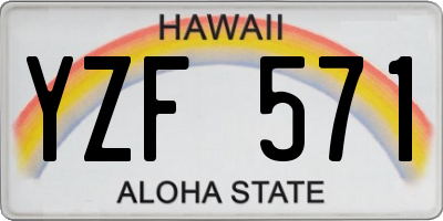 HI license plate YZF571