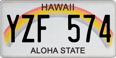 HI license plate YZF574