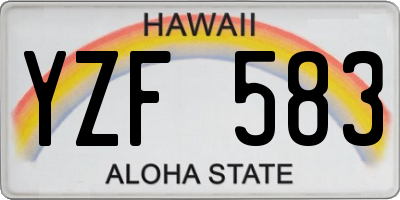 HI license plate YZF583