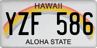 HI license plate YZF586