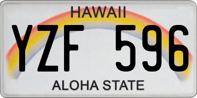 HI license plate YZF596