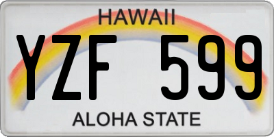 HI license plate YZF599