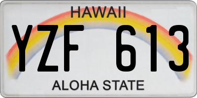 HI license plate YZF613