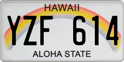HI license plate YZF614
