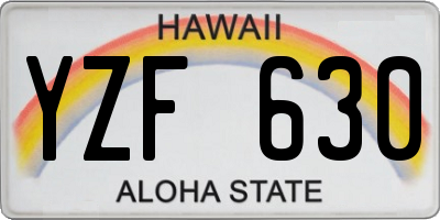 HI license plate YZF630