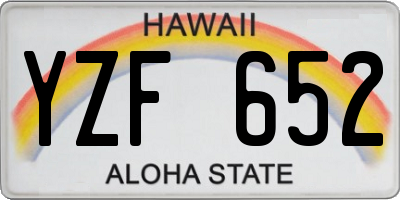 HI license plate YZF652