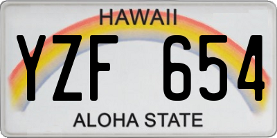 HI license plate YZF654