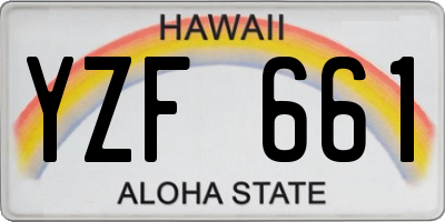 HI license plate YZF661