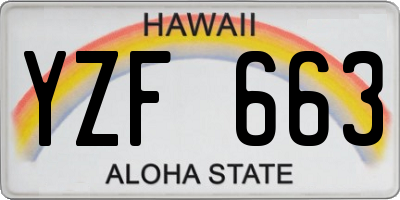 HI license plate YZF663