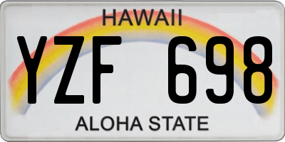 HI license plate YZF698