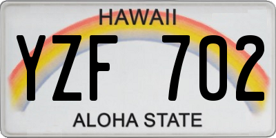 HI license plate YZF702