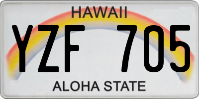 HI license plate YZF705