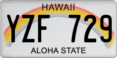 HI license plate YZF729