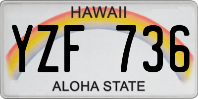 HI license plate YZF736