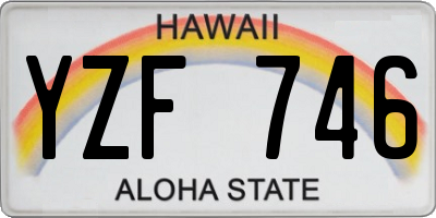 HI license plate YZF746