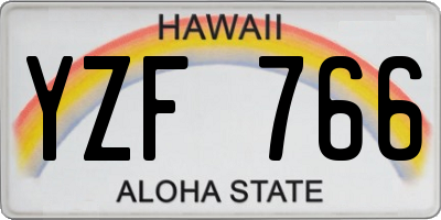 HI license plate YZF766