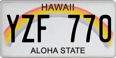 HI license plate YZF770