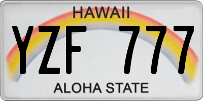 HI license plate YZF777