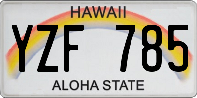HI license plate YZF785