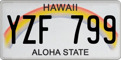 HI license plate YZF799