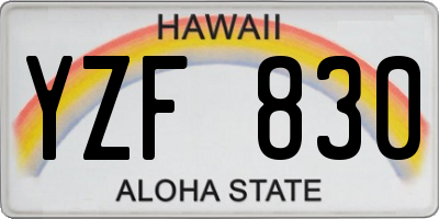 HI license plate YZF830