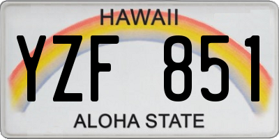 HI license plate YZF851