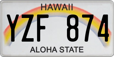 HI license plate YZF874