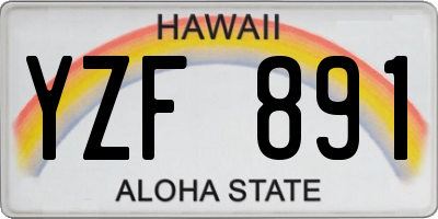 HI license plate YZF891
