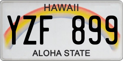 HI license plate YZF899