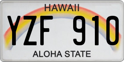 HI license plate YZF910