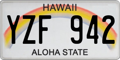 HI license plate YZF942