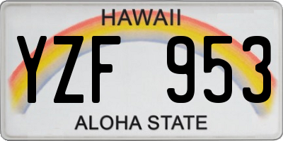 HI license plate YZF953